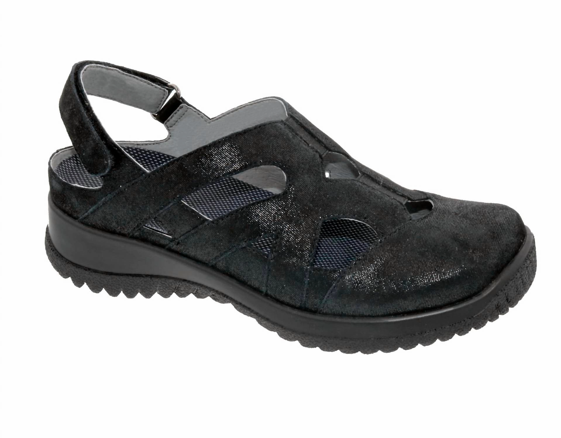 Women's Smiles Casual Sandal In Black Microdot