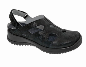 Women's Smiles Casual Sandal In Black Microdot