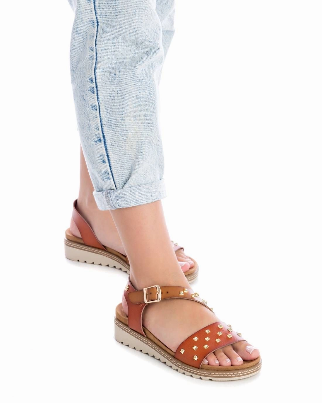 Women's Wedge Sandals With Gold Studs