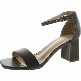 Womens Adjustable Faux Leather Block Heel