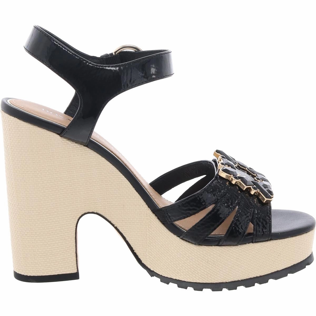 Womens Buckle Block Heel