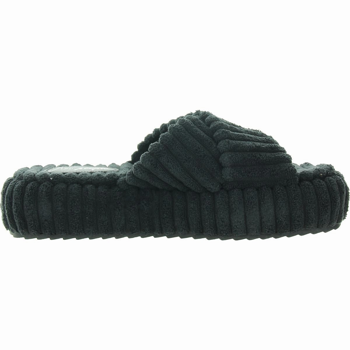 Womens Criss-Cross Fleece Platform Sandals