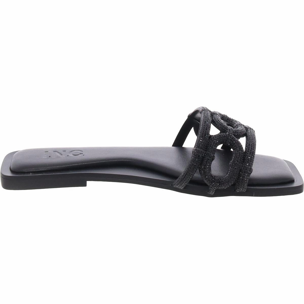 Womens Crystal Open Toe Slide Sandals