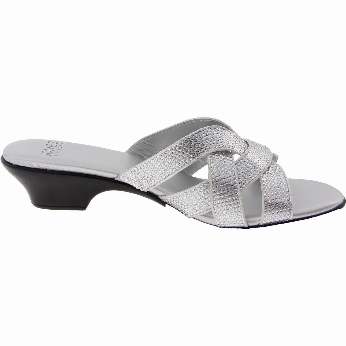 Womens Embellished Manmade Slide Sandals