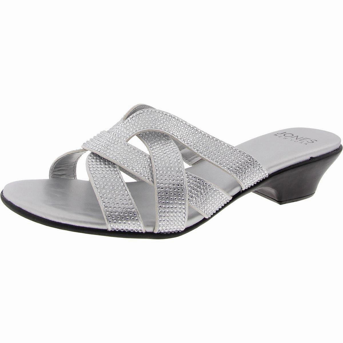 Womens Embellished Manmade Slide Sandals