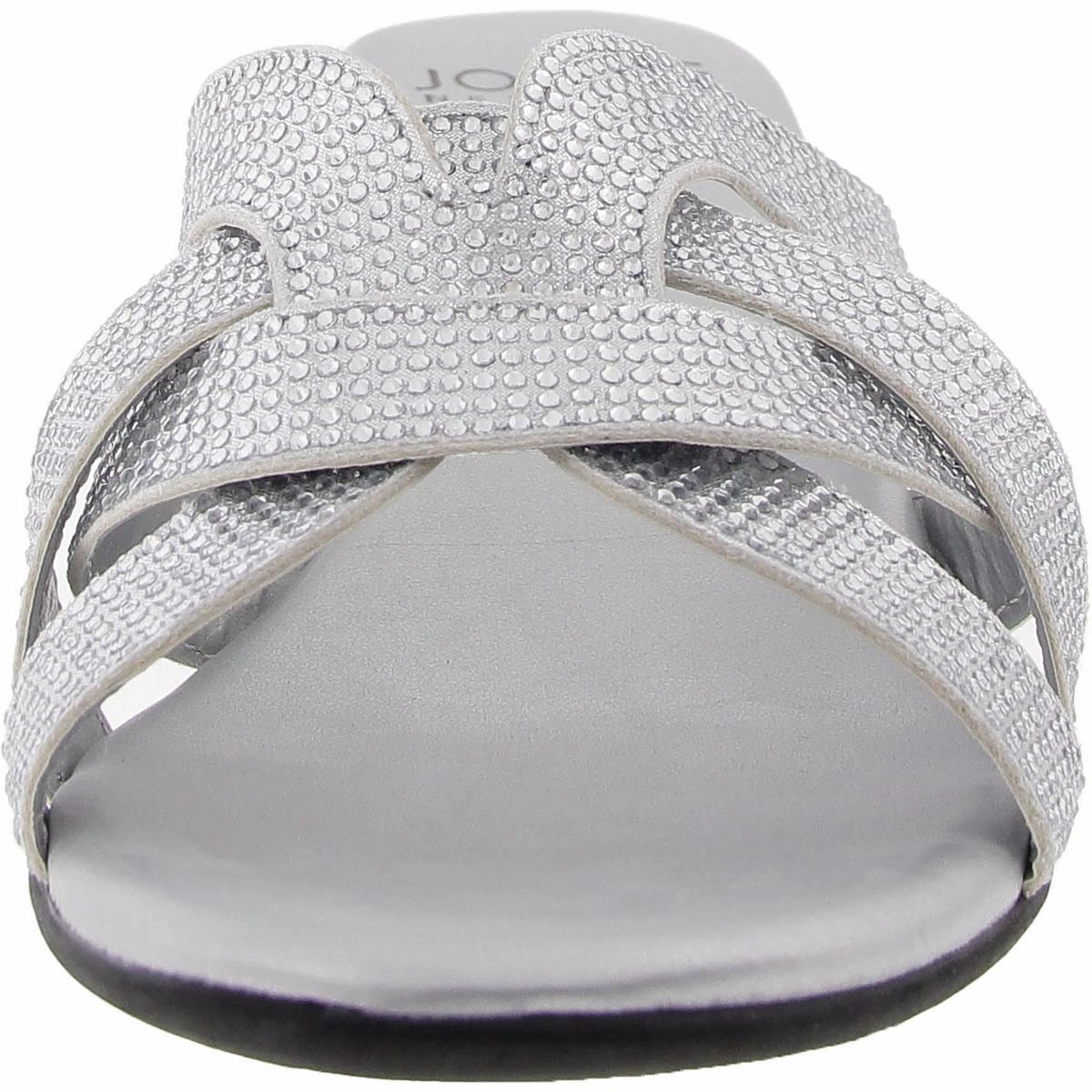 Womens Embellished Manmade Slide Sandals