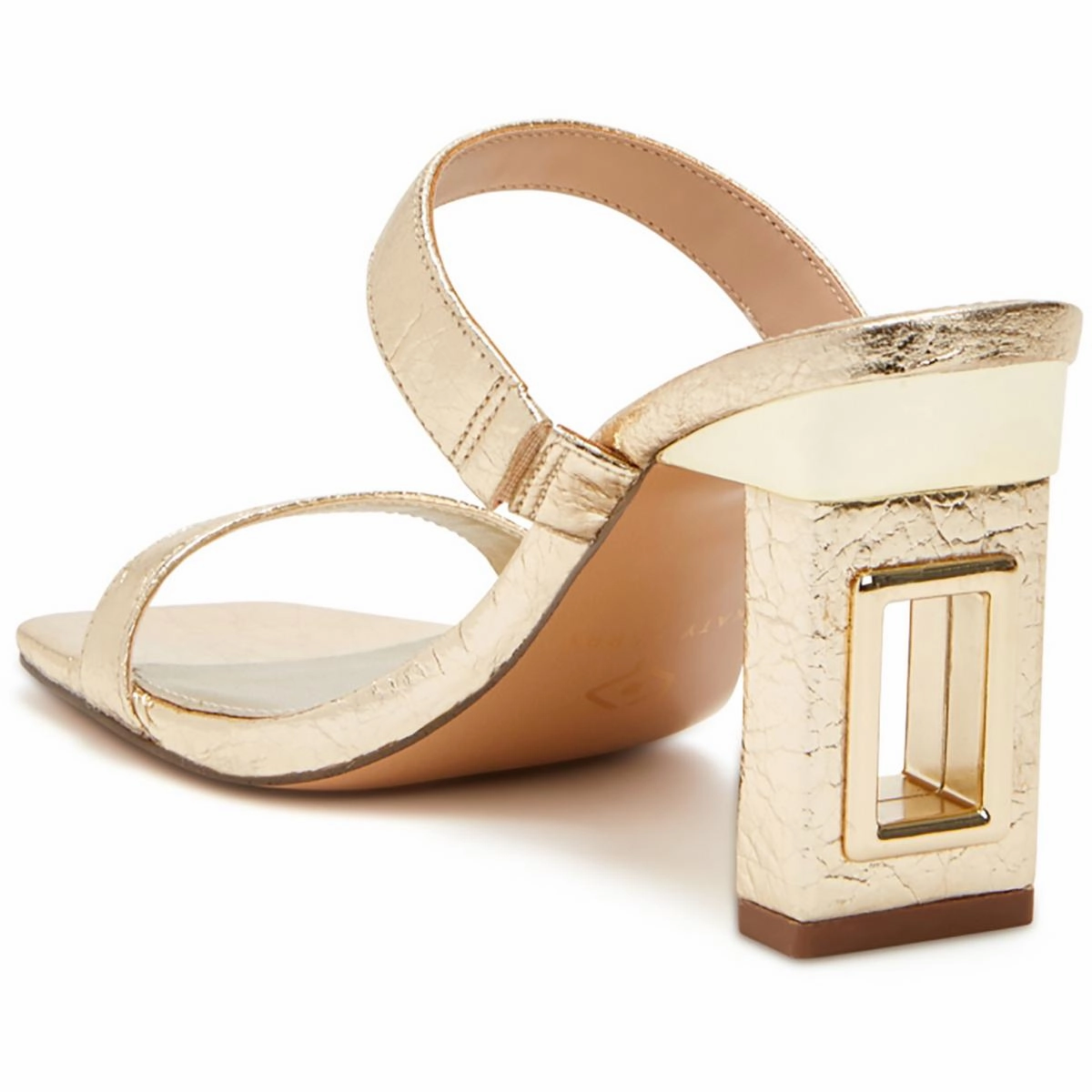 Womens Faux Leather Open Toe Mule Sandals