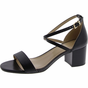 Womens Faux Leather Round toe Block Heel