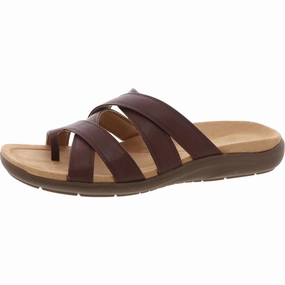 Womens Faux Leather Toe Loop Wedge Sandals