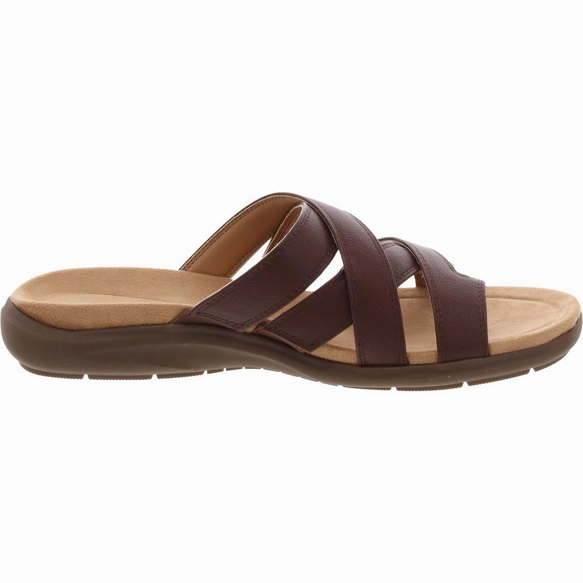 Womens Faux Leather Toe Loop Wedge Sandals