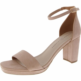Womens Faux Suede Buckle Ankle Strap