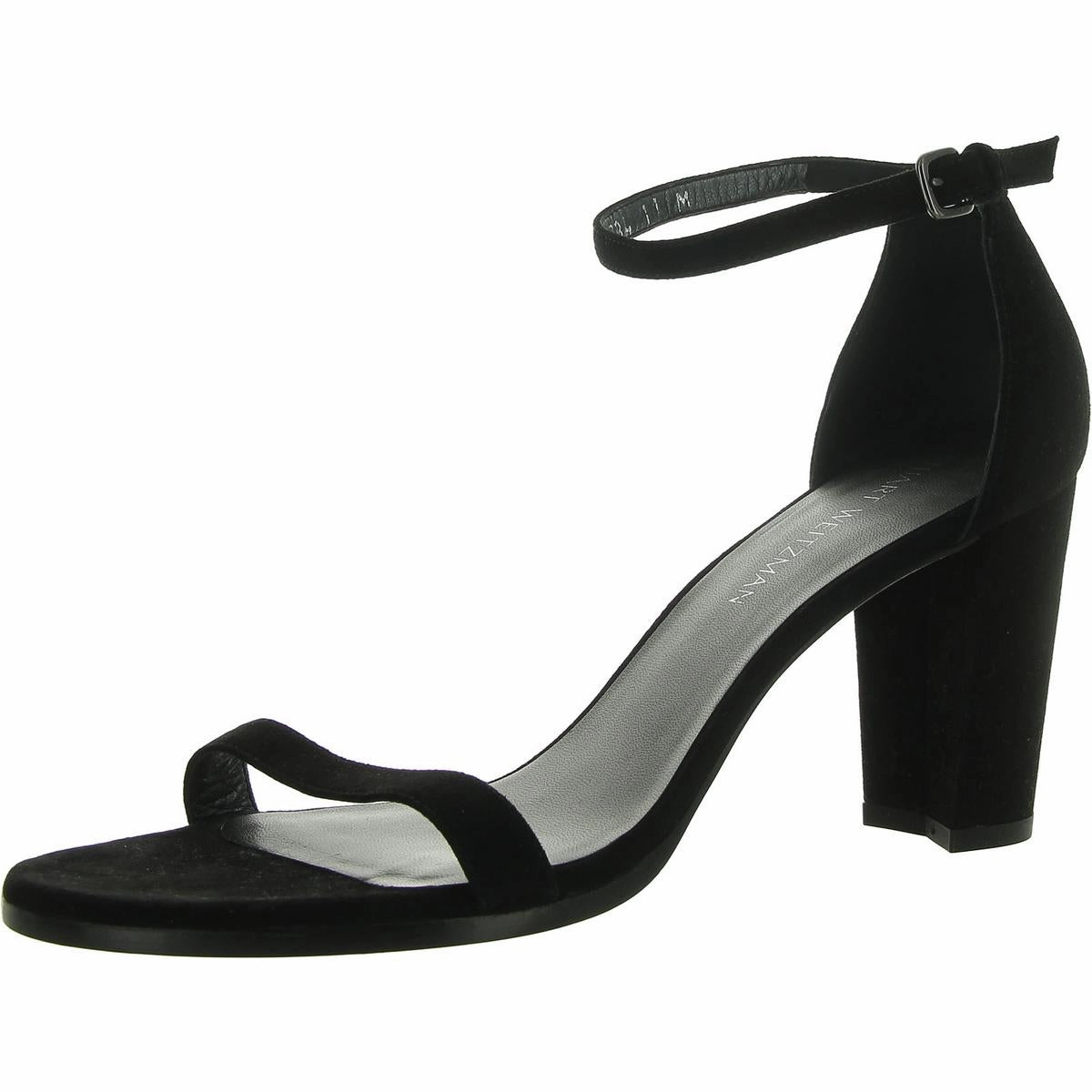 Womens Faux Suede Round toe Block Heel