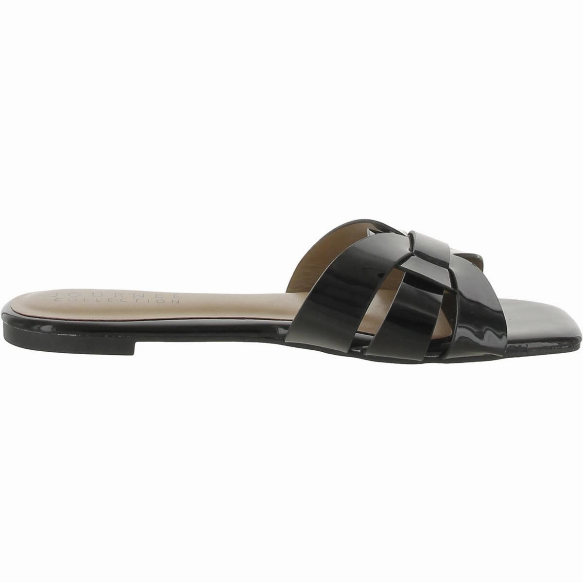 Womens Flat Square Toe Slide Sandals