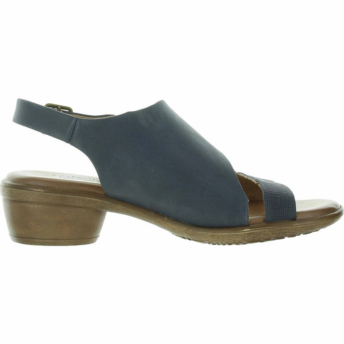 Womens Leather Memory Foam Slingback Sandals