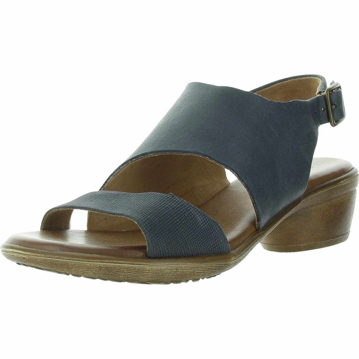 Womens Leather Memory Foam Slingback Sandals