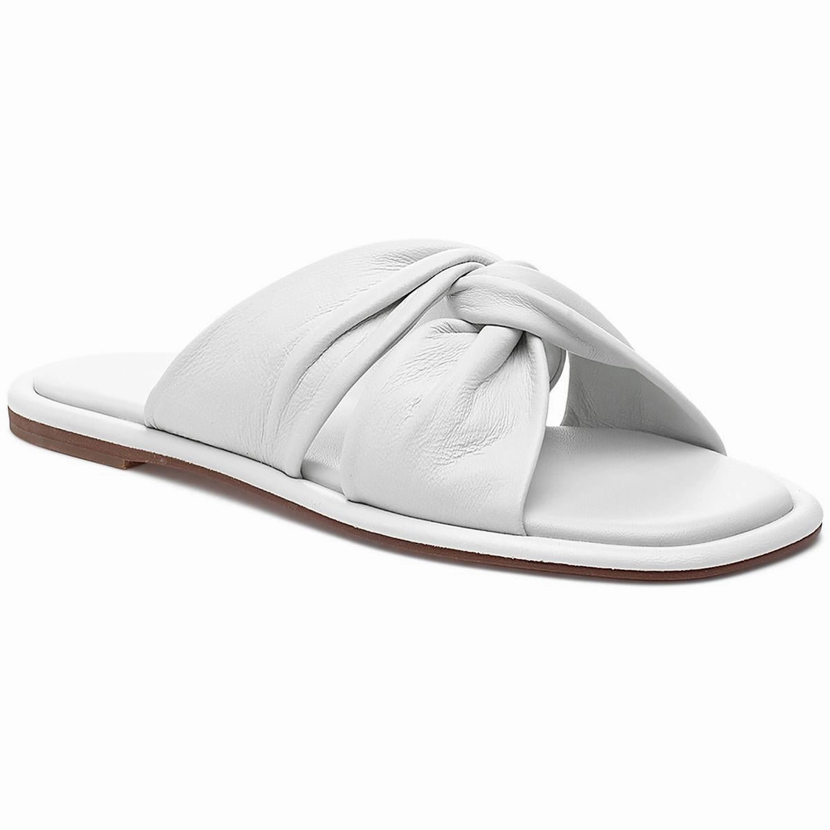 Womens Leather Slide Sandals