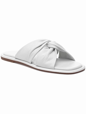Womens Leather Slide Sandals