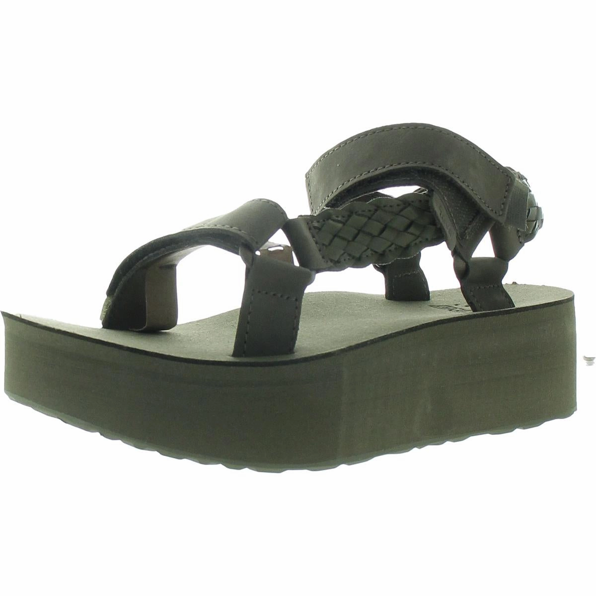 Womens Leather Slip On Wedge Sandals