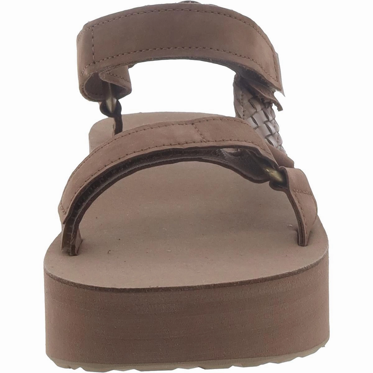 Womens Leather Slip On Wedge Sandals
