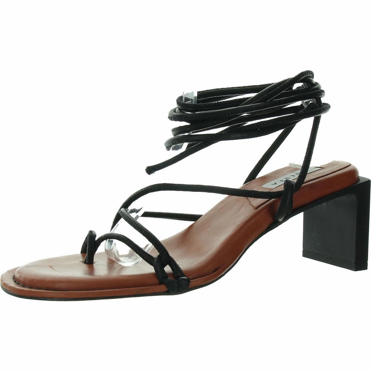 Womens Leather Wrap Heels