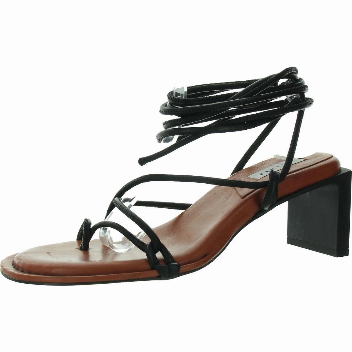 Womens Leather Wrap Heels