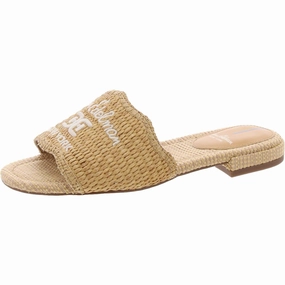 Womens Logo Flat Slide Sandals