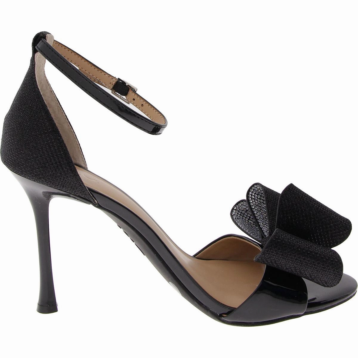 Womens Patent Bow Ankle Strap