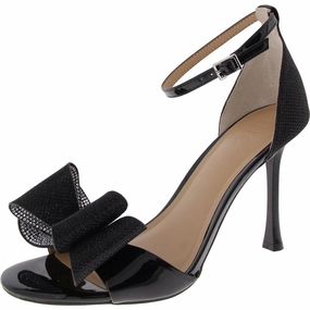 Womens Patent Bow Ankle Strap