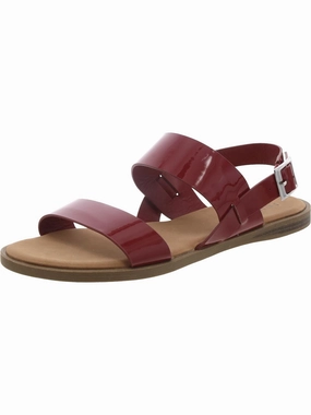 Womens Patent Leather Flat Ankle Strap