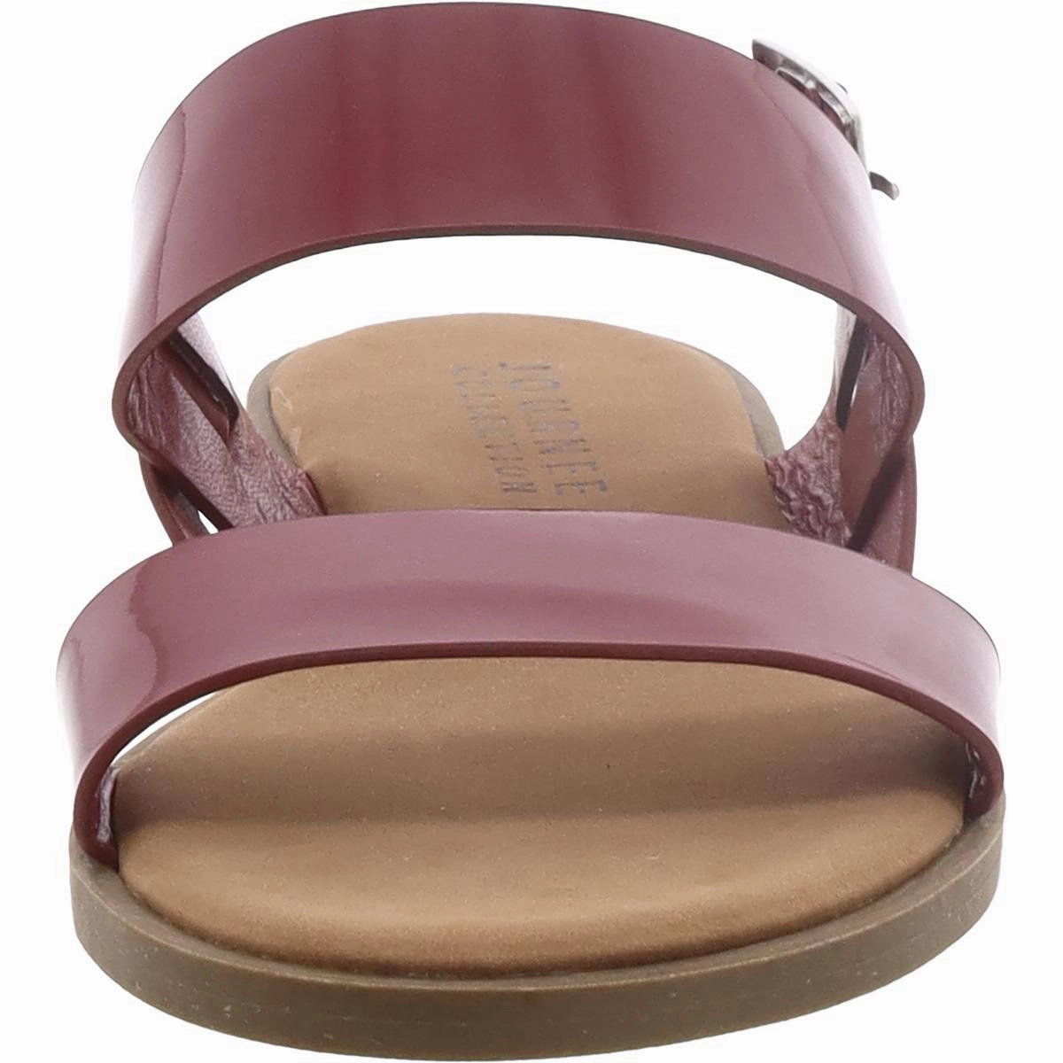 Womens Patent Leather Flat Ankle Strap