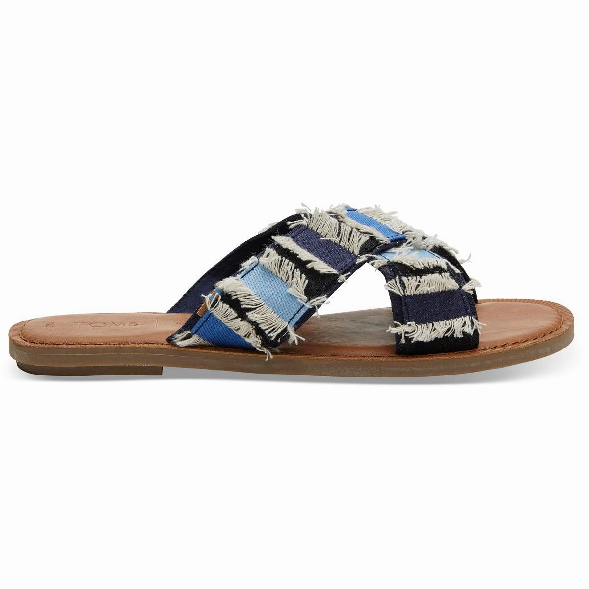 Womens Slip On Denim Slide Sandals