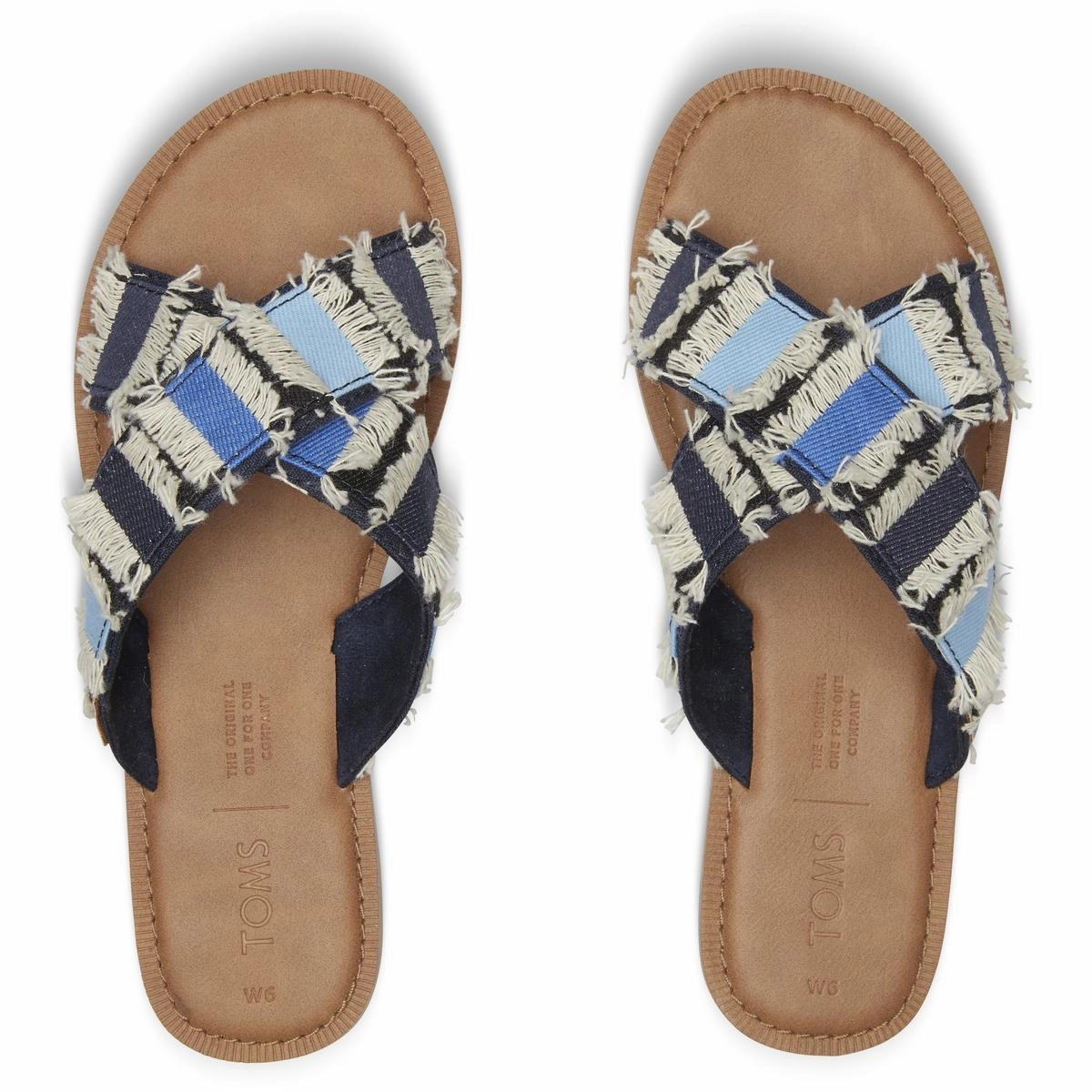 Womens Slip On Denim Slide Sandals