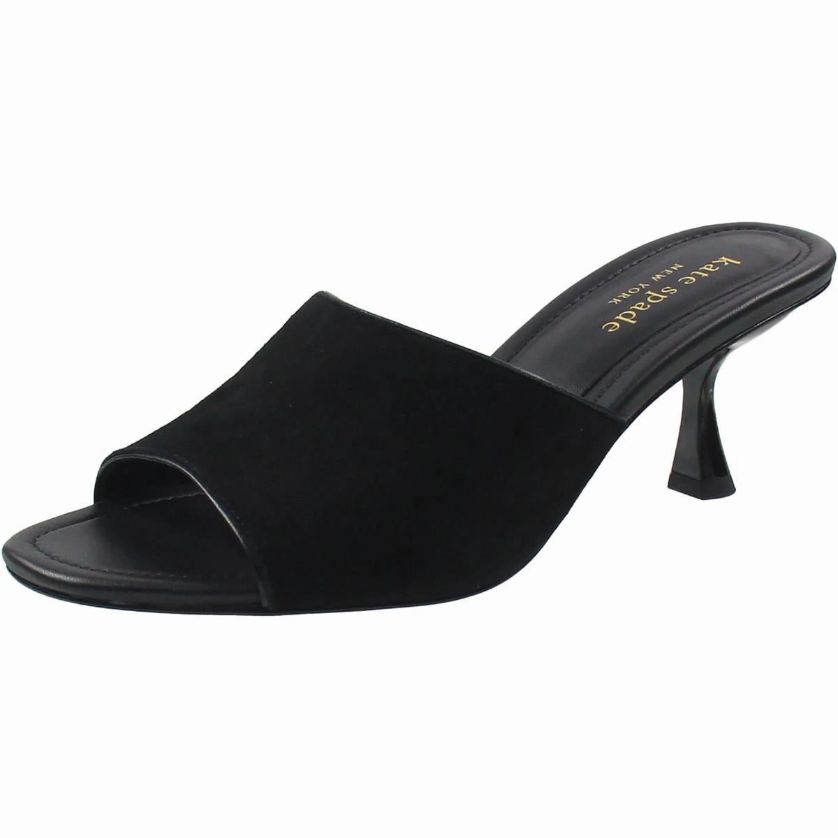 Womens Solid Faux Suede Slide Sandals