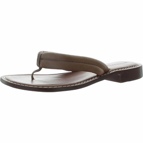 Womens Solid Leather Thong Sandals