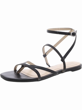 Womens Strappy Faux Leather Ankle Strap