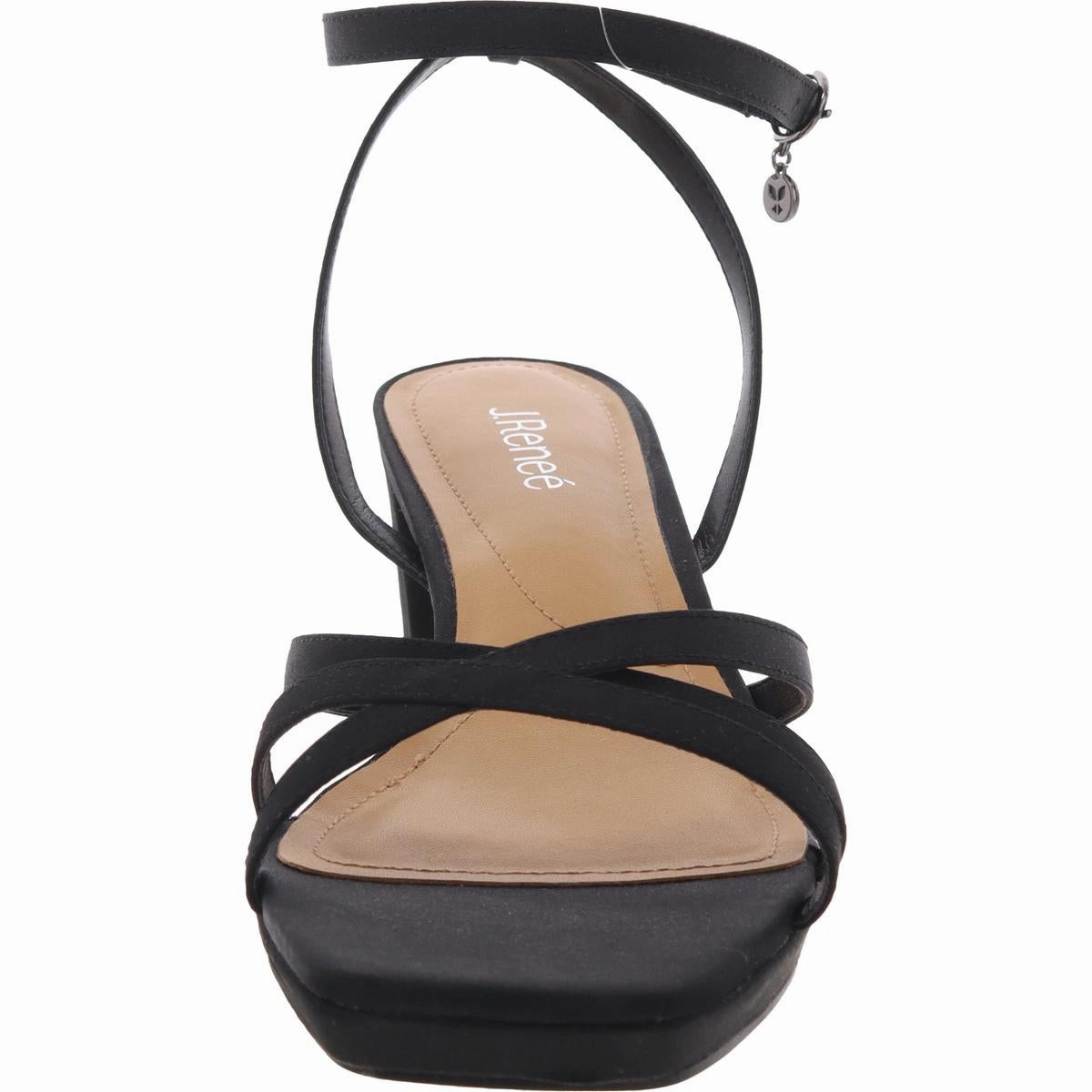 Womens Strappy Satin Block Heel
