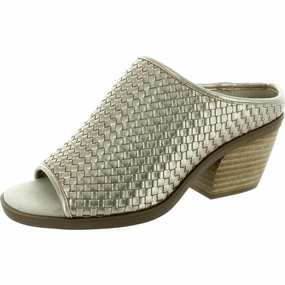 Womens Textured Man Made Slide Sandals