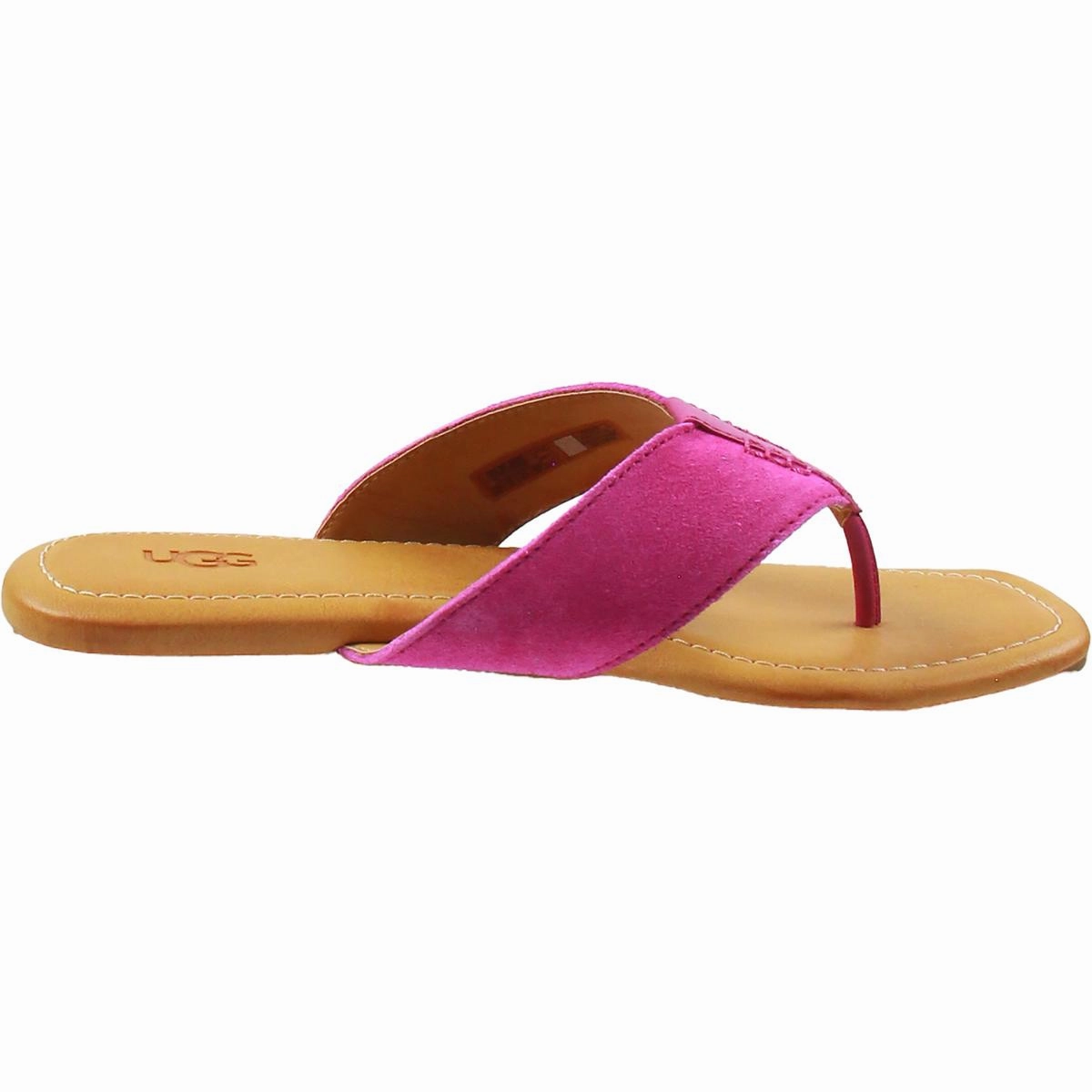 Womens Textured Suede Thong Sandals