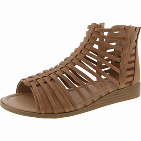 Womens Zipper Manmade Gladiator Sandals