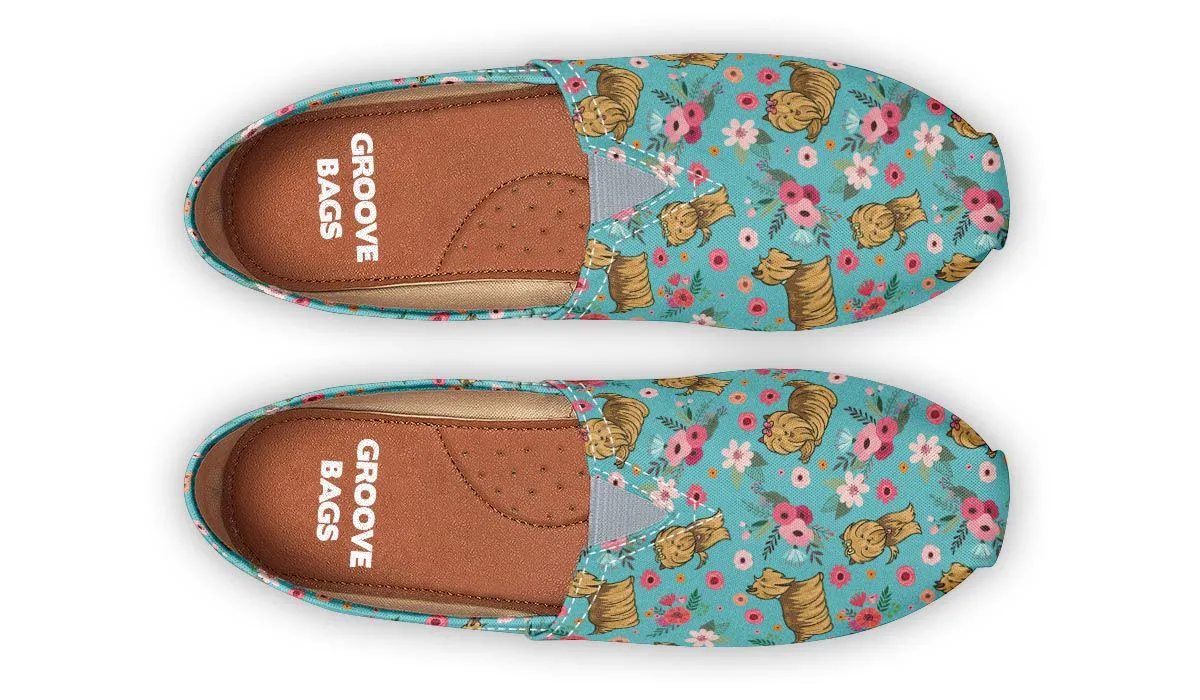 Yorkshire Terrier Flower Casual Shoes