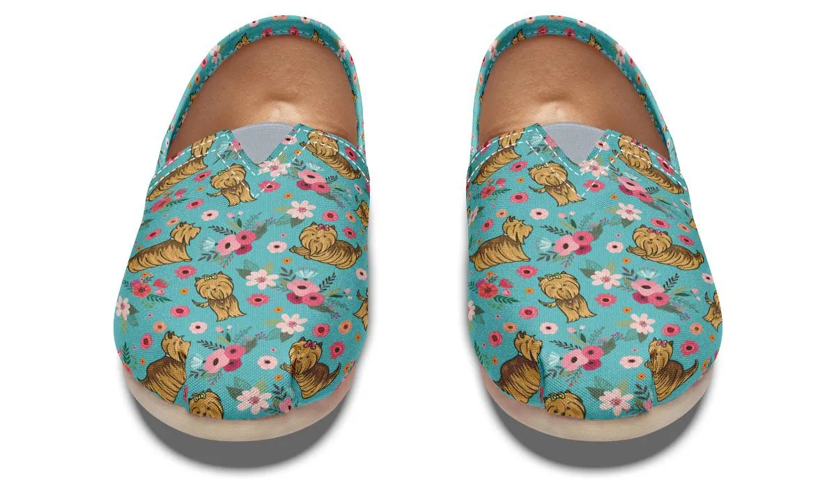 Yorkshire Terrier Flower Casual Shoes