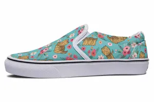 Yorkshire Terrier Flower Slip-On Shoes