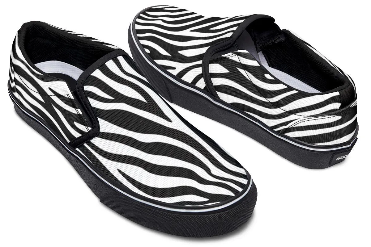Zebra Print Slip-On Shoes